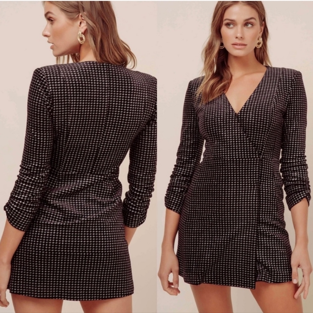 Metallic blazer dress